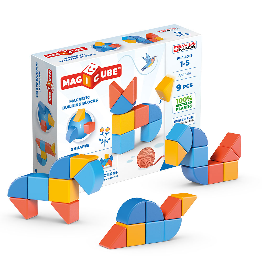 Geomag Magicube - Magnetic building Blocks - Animaux 9 pièces