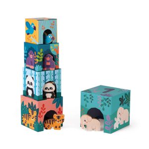 Stapelpyramide Tiere mit Holzfiguren - WWF®-Partnerschaft