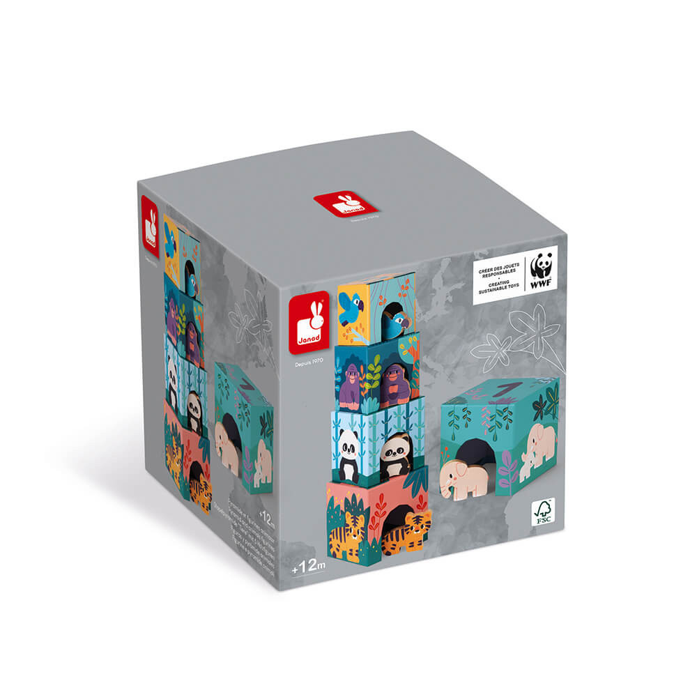 Pyramide en Carton et Figurines en Bois Les Animaux - Partenariat WWF® - Image 2